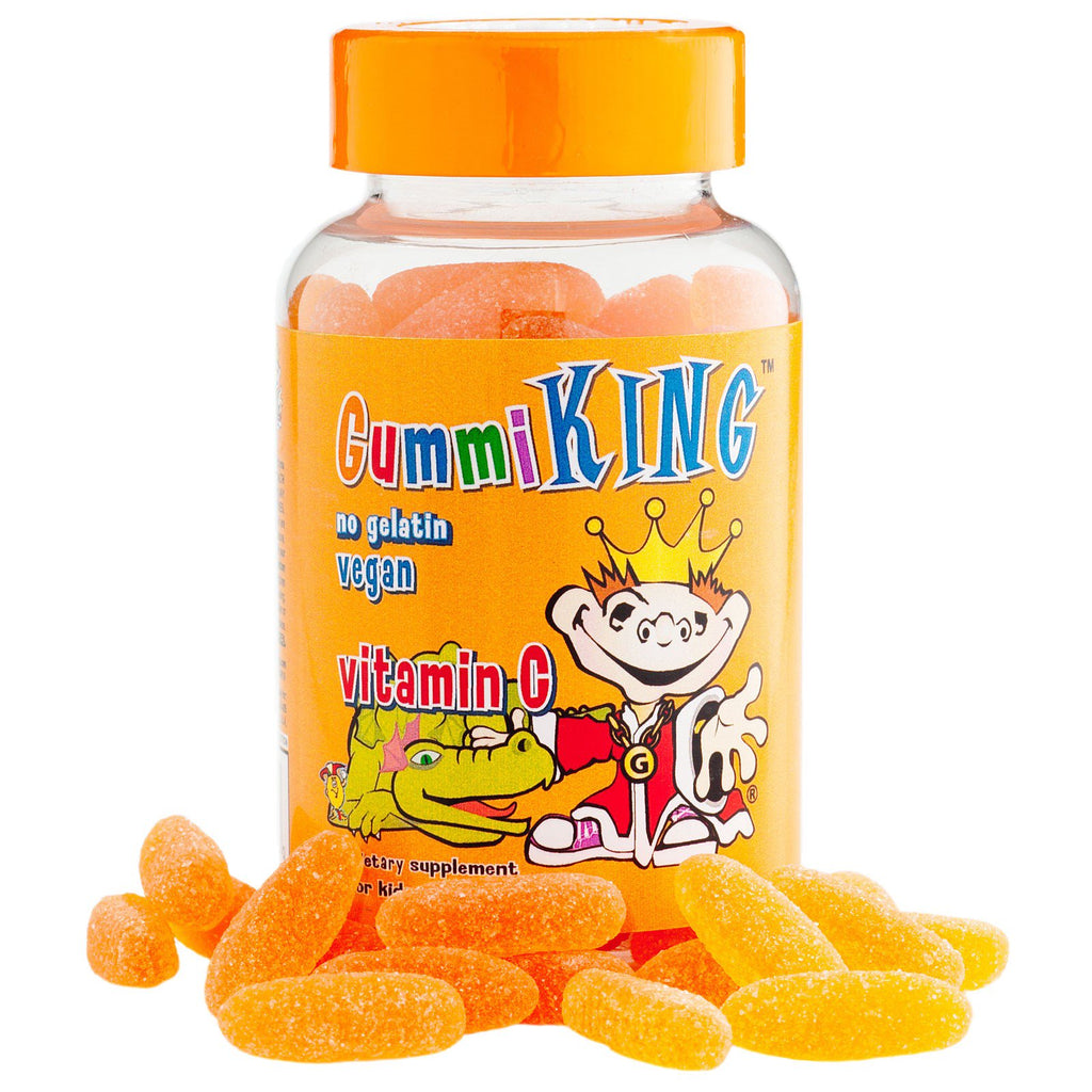 Gummi King, Vitamina C para Crianças, Sabor Natural de Laranja, 60 Gomas