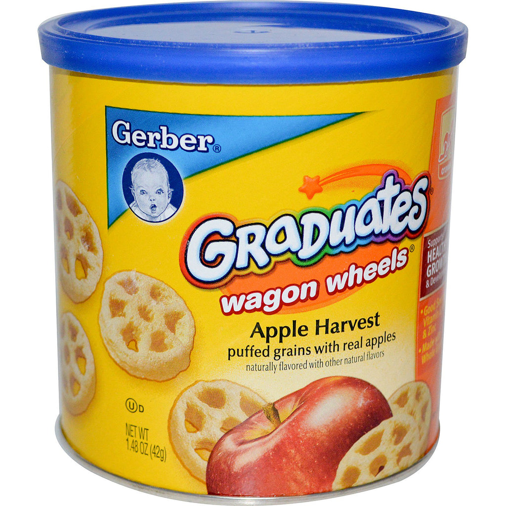 Gerber Graduates Finger Foods Rodas de vagão de colheita de maçã 1,48 oz (42 g)