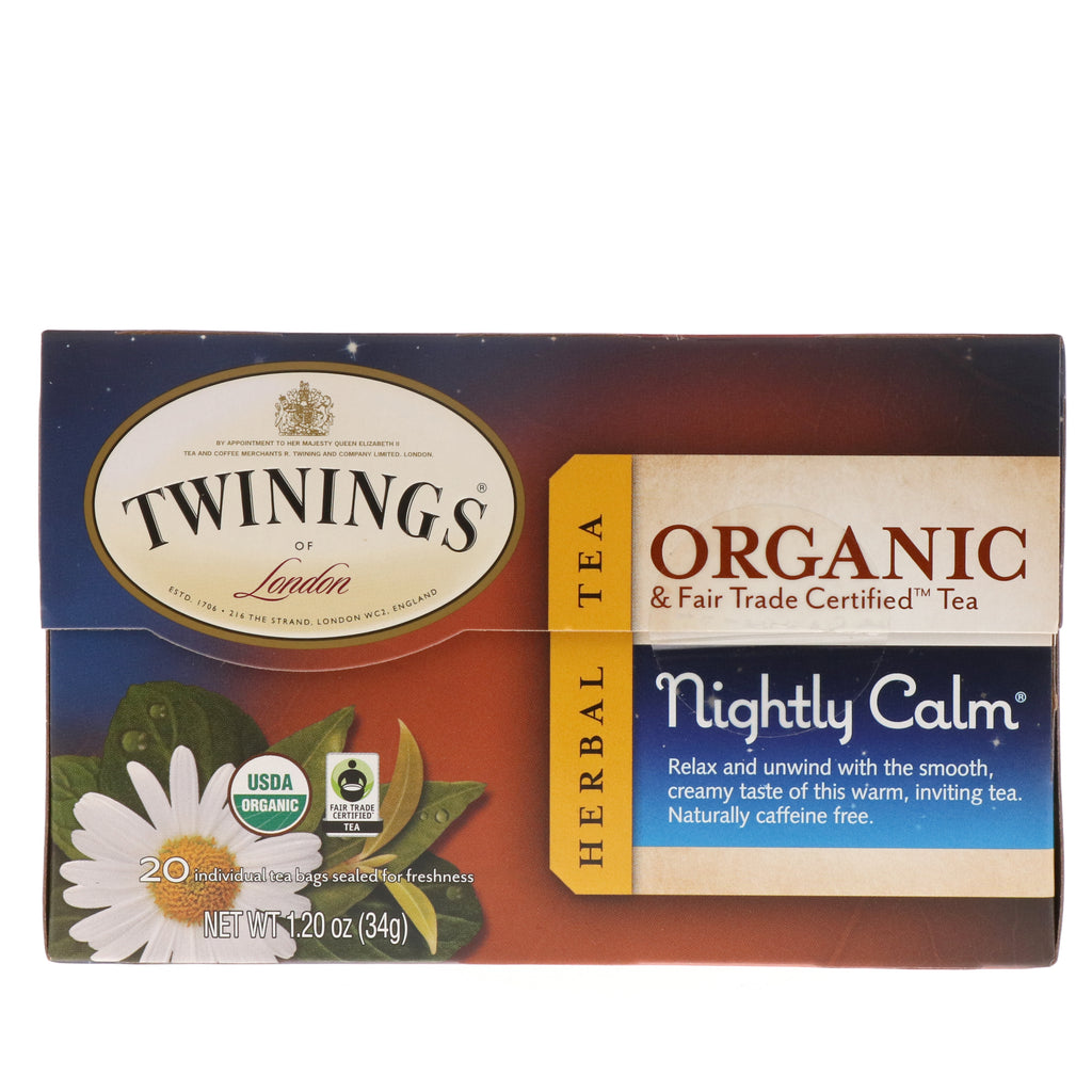 Twinings, شاي الأعشاب، الهدوء الليلي، 20 كيس شاي فردي، 1.20 أونصة (34 جم)