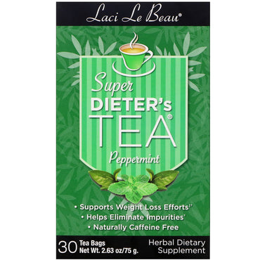 Natrol, Laci Le Beau, Super Dieter's Tea, מנטה, 30 שקיקי תה, 2.63 אונקיות (75 גרם)