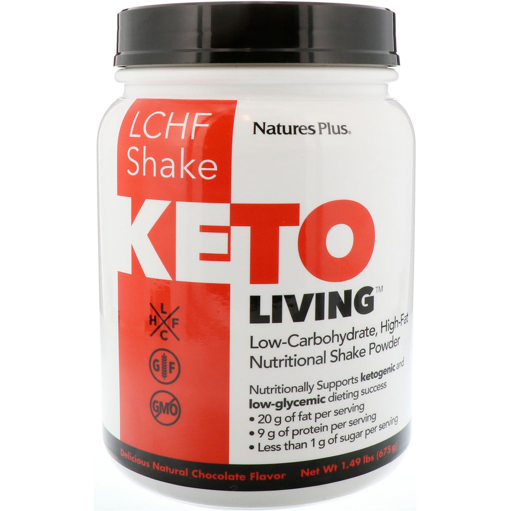 Nature's Plus, KetoLiving, LCHF Shake, Delicious Natural Chocolate Flavor, 1.49 lbs (675 g)