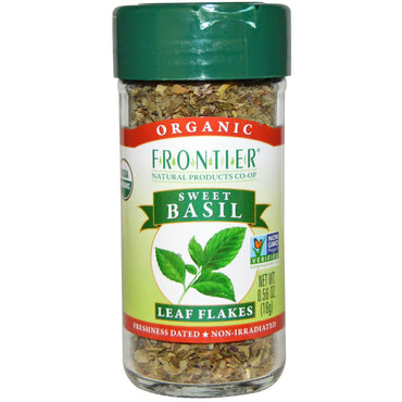 Frontier Natural Products, Basilic doux, Flocons de feuilles, 0,56 oz (16 g)