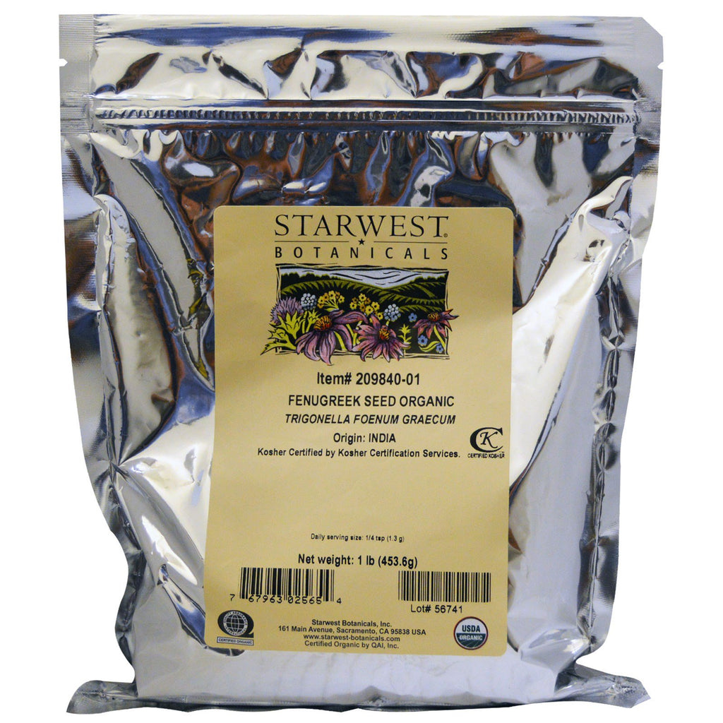 Starwest Botanicals, fenegriekzaad, 1 lb (453,6 g)