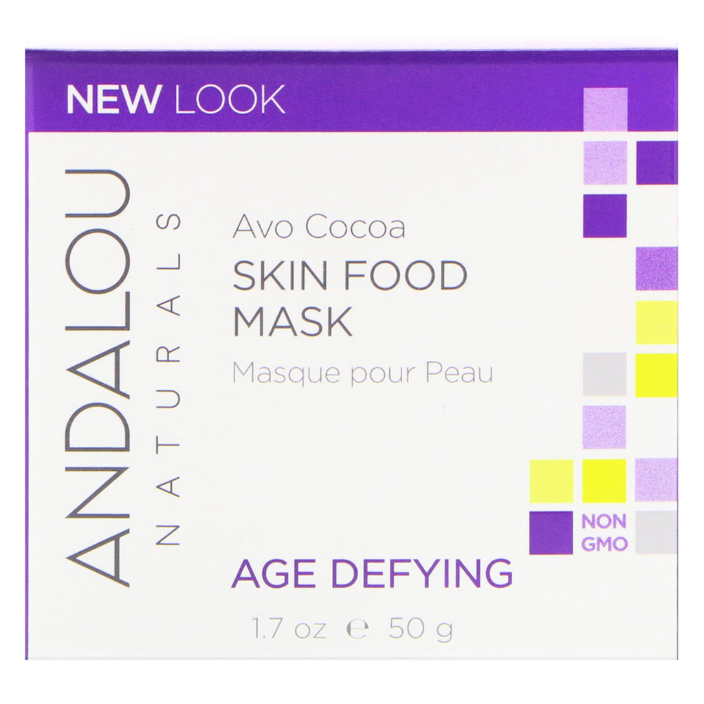 Andalou Naturals, Maska Skin Food, Avo Kakao, Przeciwdziałanie efektom starzenia, 1,7 oz (50 g)
