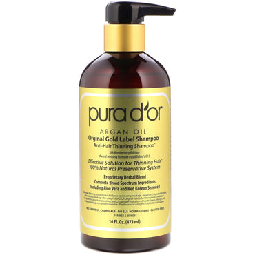 Pura D'or, Shampoo Anti-Afinamento de Cabelo, 473 ml (16 fl oz)