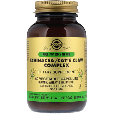 Solgar, Echinacea/Cat's Claw-complex, 60 plantaardige capsules