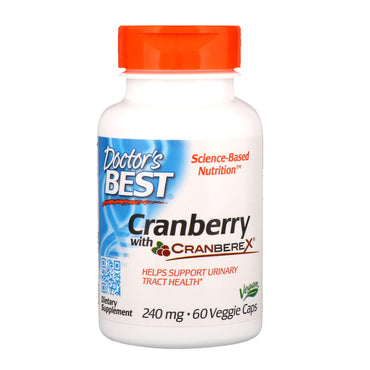 Doctor's Best, Cranberry com Cranberex, 240 mg, 60 Cápsulas Vegetais