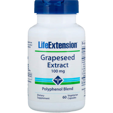 Life Extension, Druivenpitextract, 100 mg, 60 Vegetarische capsules