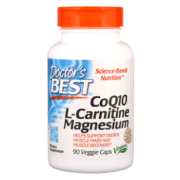 Doctor's Best, CoQ10 L-Carnitina Magnesio, 90 cápsulas vegetales