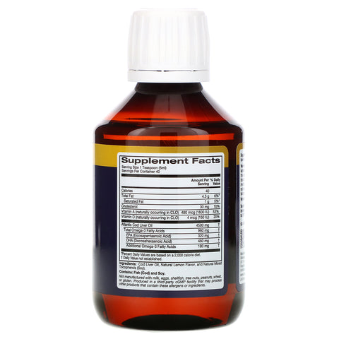 Oslomega, norsk tran, naturlig sitronsmak, 960 mg, 6,7 fl oz (200 ml)