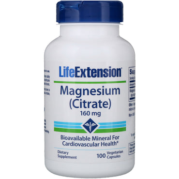 Life Extension、マグネシウム (クエン酸塩)、160 mg、ベジタリアン カプセル 100 粒