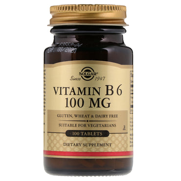 Solgar, vitamin B6, 100 mg, 100 tabletter