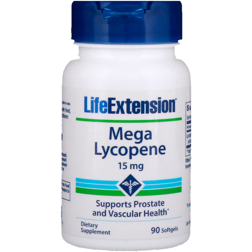Life Extension, Mega licopeno, 15 mg, 90 cápsulas blandas