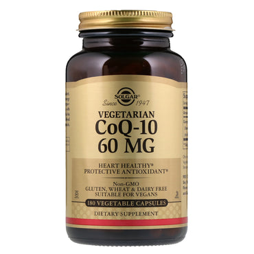 Solgar, CoQ-10 végétarien, 60 mg, 180 gélules végétales