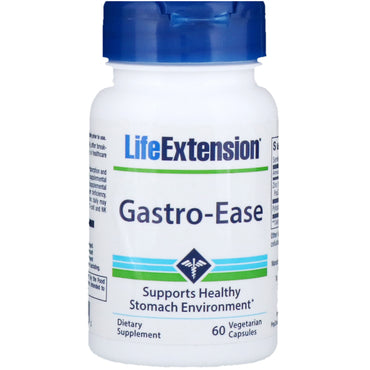 Life Extension, Gastro-Ease, 60 cápsulas vegetarianas