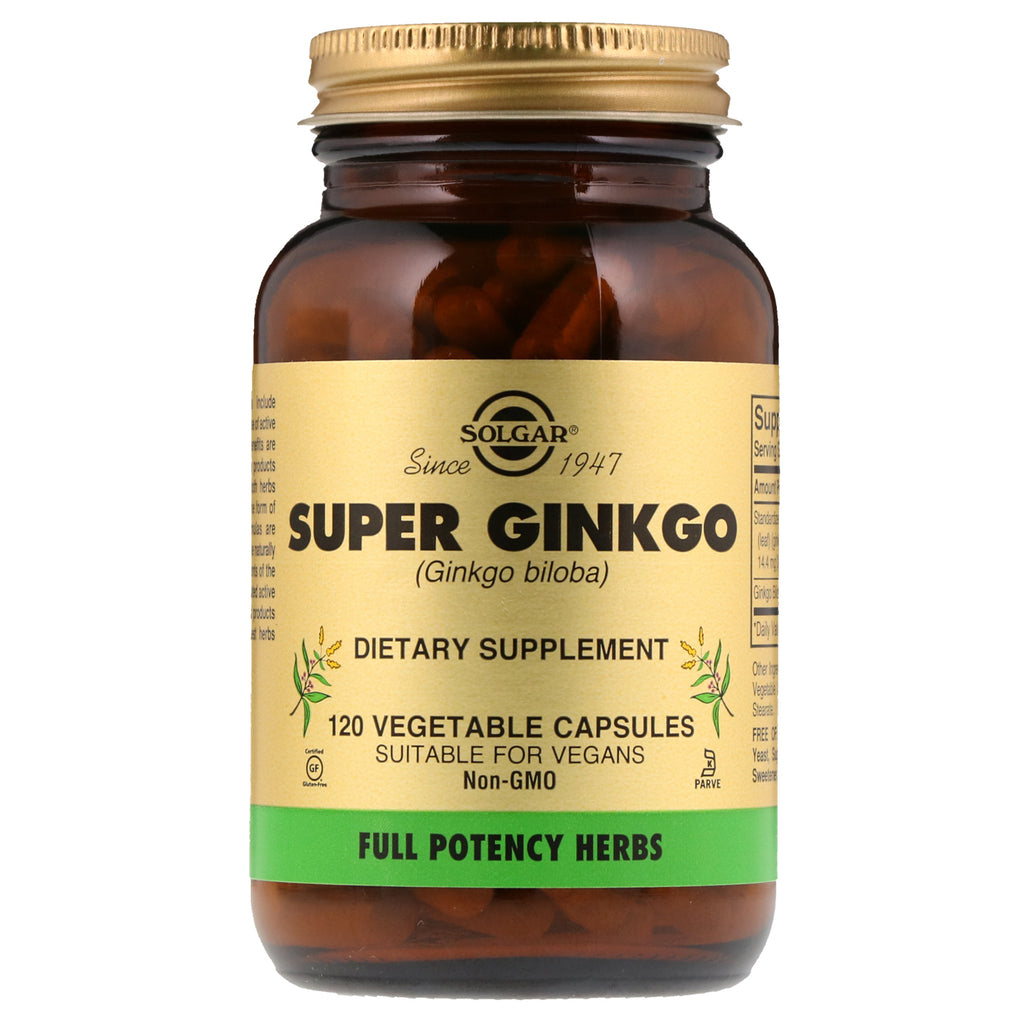 Solgar, Super Ginkgo, 120 pflanzliche Kapseln