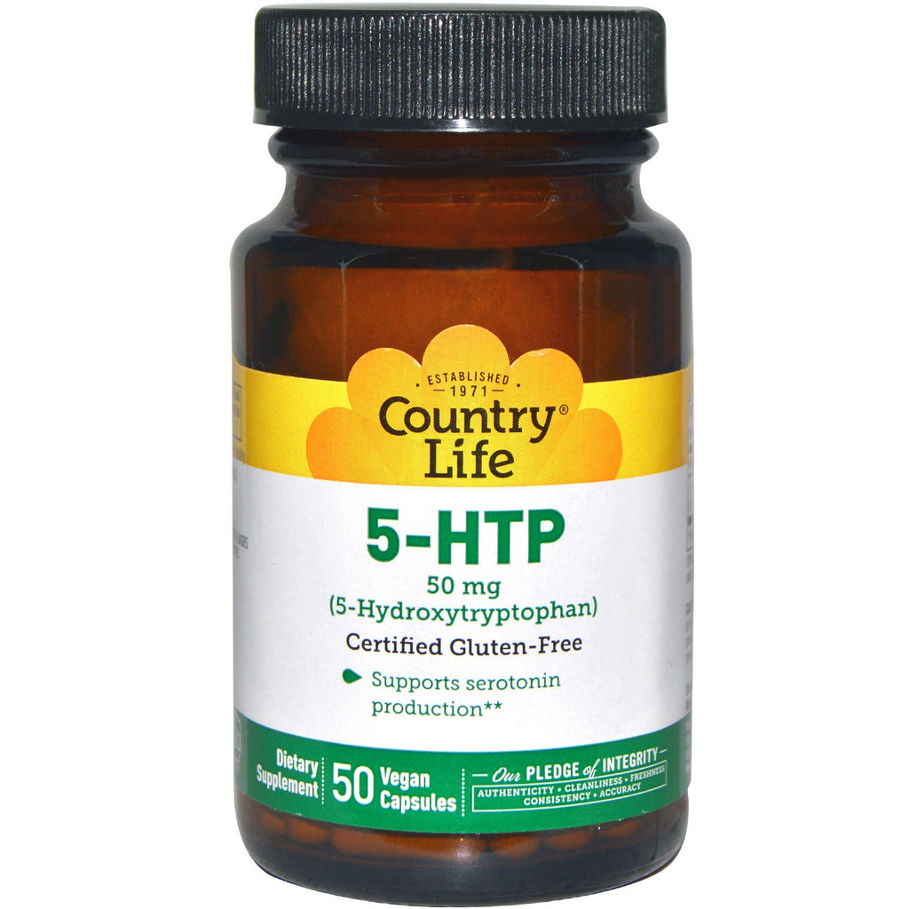 Country Life, 5-HTP, 50 mg, 50 cápsulas veganas
