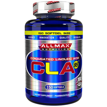 ALLMAX Nutrition, CLA 95, rendimiento de CLA de mayor pureza (95%), 1000 mg, 150 cápsulas blandas