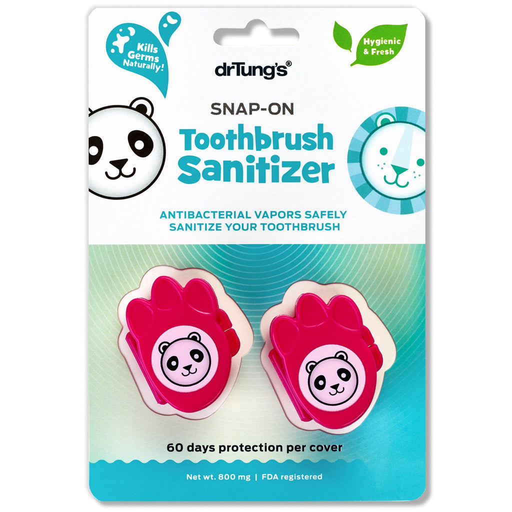 Dr. Tung's, Kid's Snap On Tooth Sanitizer, 2 חיטוי מברשות שיניים
