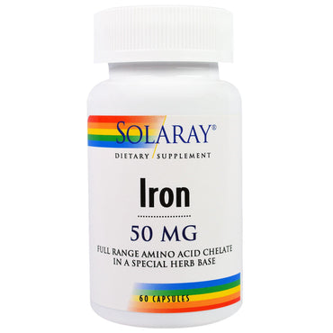 Solaray, 鉄、50 mg、植物性カプセル 60 粒