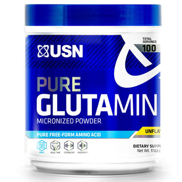 USN, Pure Glutamine Micronized Powder, Unflavored, 17.63 oz (500 g)