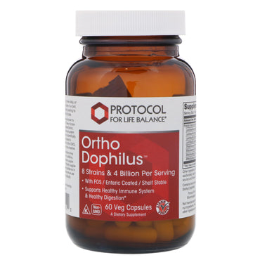 Protocole pour l'équilibre de la vie, Ortho Dophilus, 60 capsules végétales
