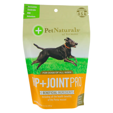 Pet Naturals of Vermont, Hip + Joint Pro, for hunder, 60 tygger, 11,2 oz (318 g)