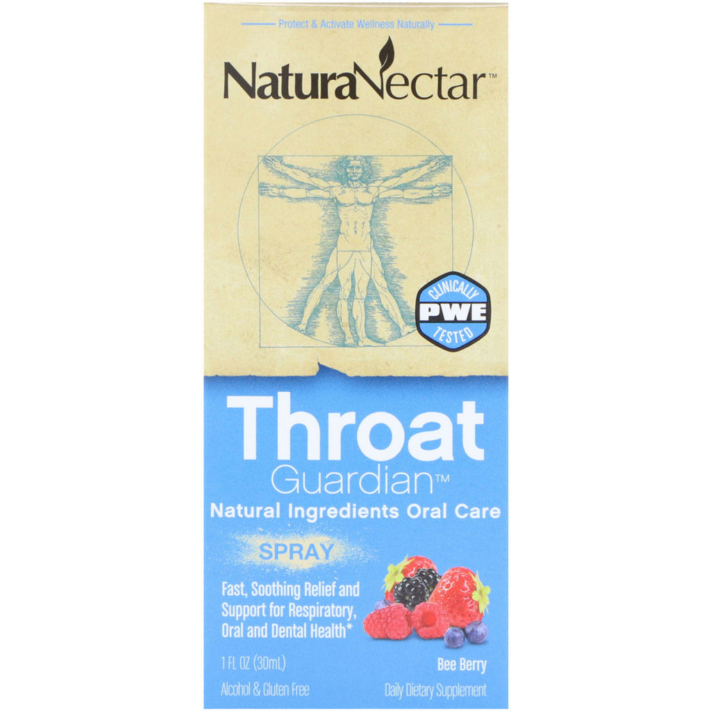 NaturaNectar, Spray protector de la garganta, Baya de abeja, 30 ml (1 oz. líq.)