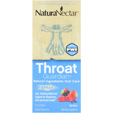 NaturaNectar, Throat Guardian Spray, Bienenbeere, 1 fl oz (30 ml)