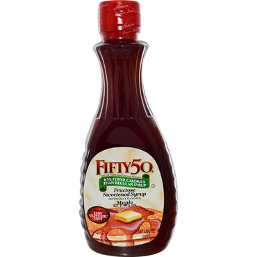 Fifty 50, Fructose Sweetened Syrup, Maple, 12 fl oz (340 ml)