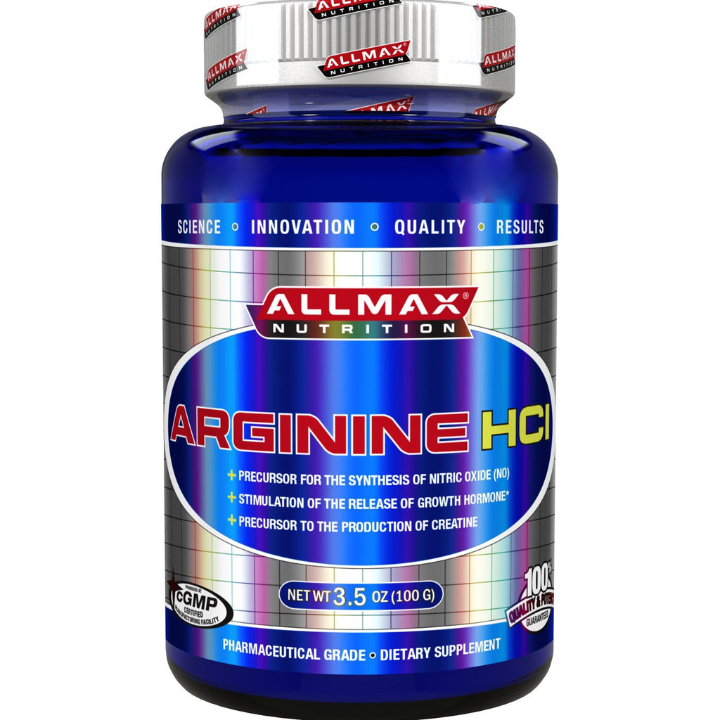 ALLMAX Nutrition, 100% arginină pură HCI putere maximă + absorbție, 3,5 oz (100 g)