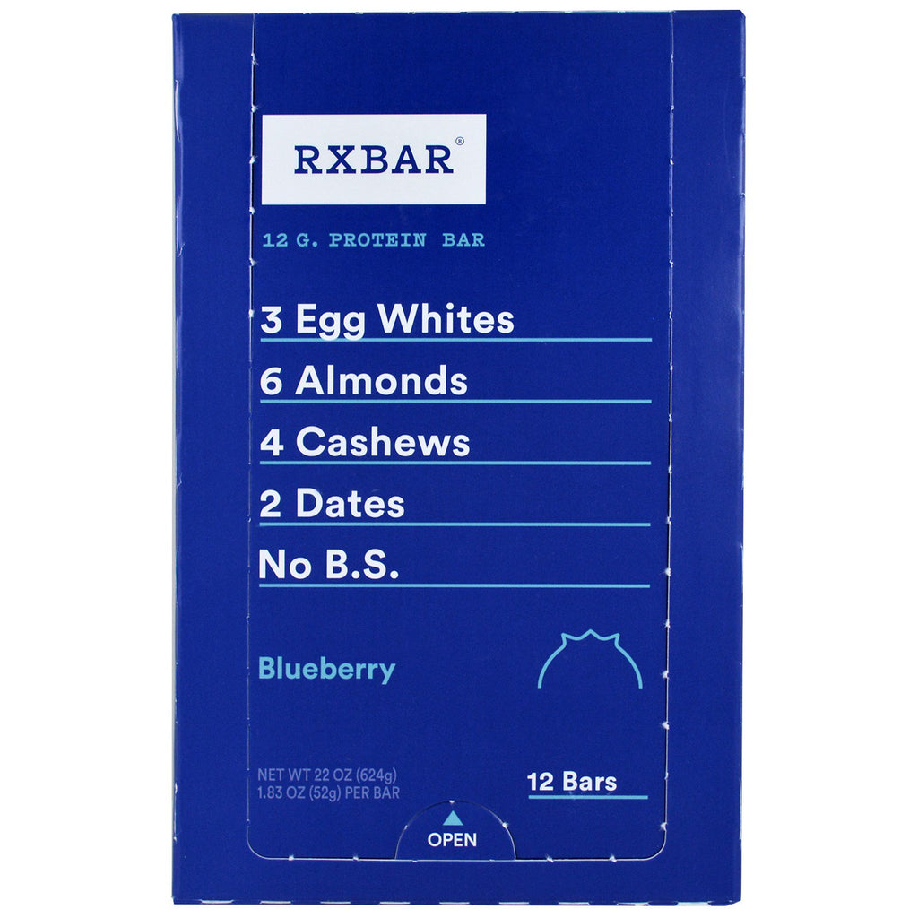 RXBAR, Proteinbarer, Blåbær, 12 Barer, 1,83 oz (52 g) hver