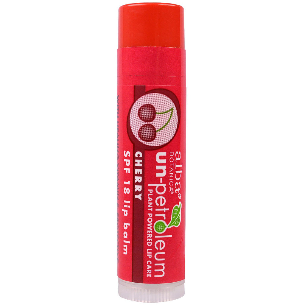 Alba Un-Petroleum, Lip Balm, SPF 18, Cherry, 0.15 oz (4.2 g)