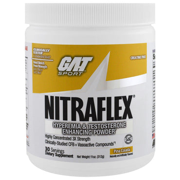 GAT, Nitraflex, Pina Colada, 11 ออนซ์ (312 กรัม)
