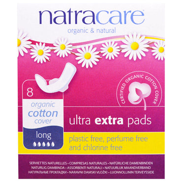 Natracare, & serviettes ultra extra naturelles, longues, 8 serviettes