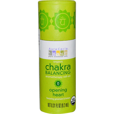 Aura Cacia, Roll-on de aromaterapia para equilibrar los chakras, Apertura del corazón, 9,2 ml (0,31 oz. líq.)