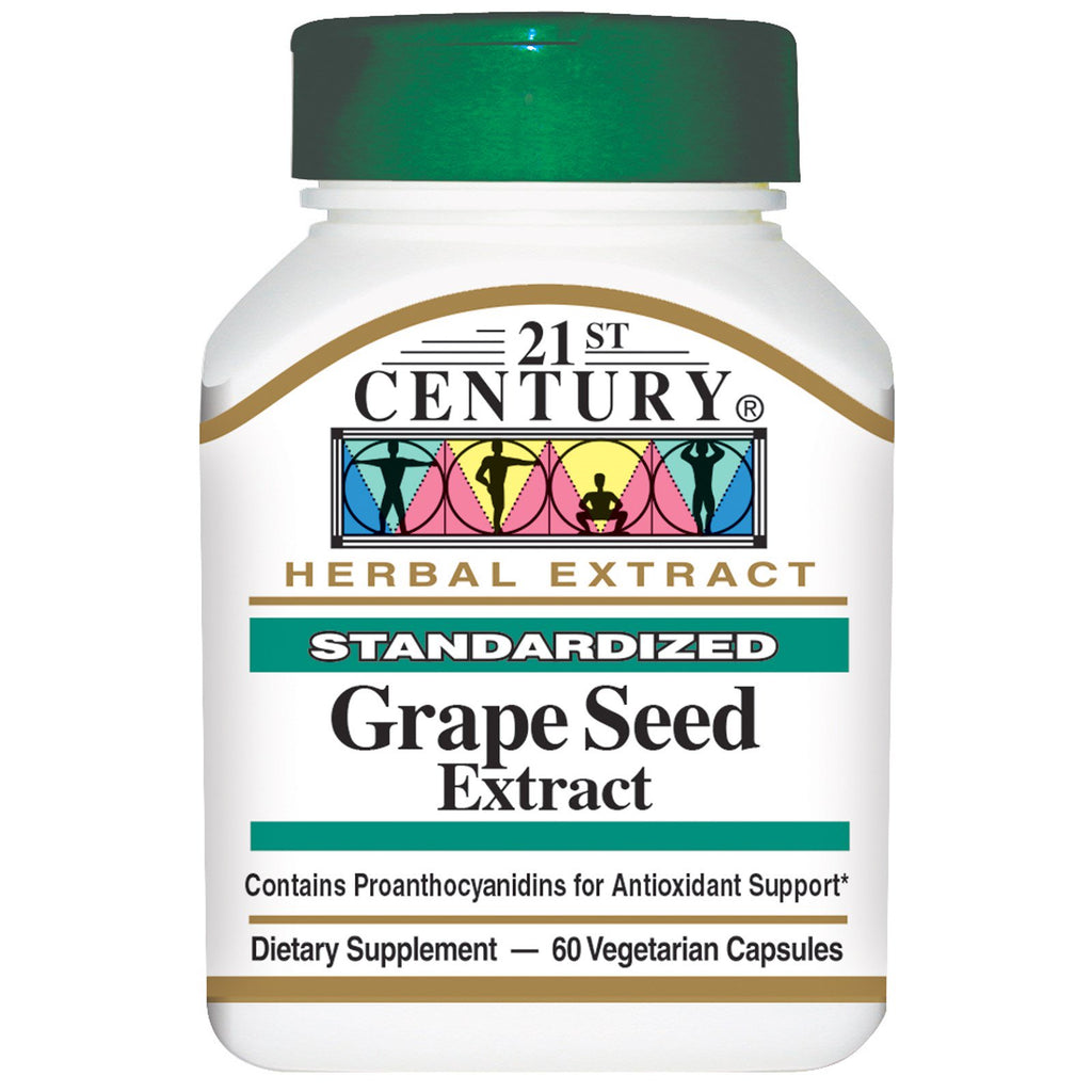 21st Century, extracto de semilla de uva, 60 cápsulas vegetales