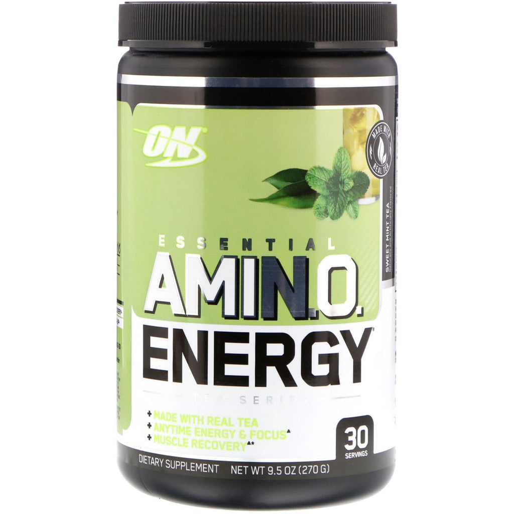 Optymalne odżywianie, Essential Amin.O. Energia, Herbata ze słodkiej mięty, 9,5 uncji (270 g)