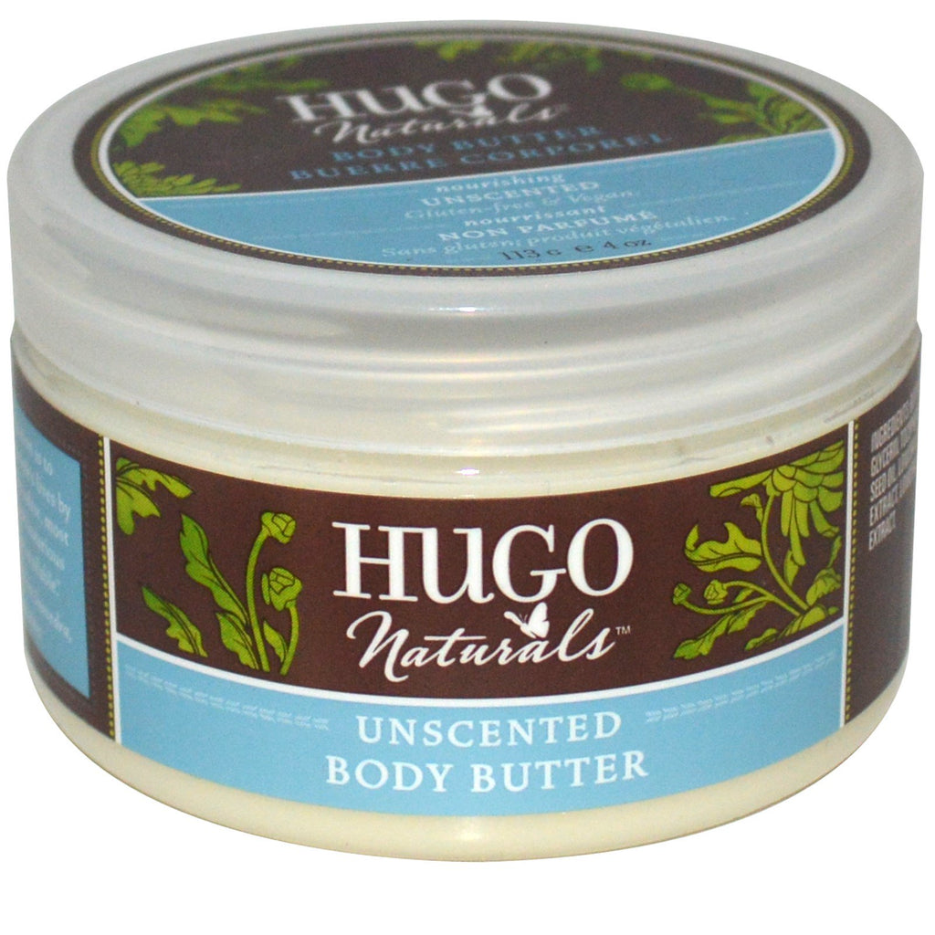 Hugo Naturals, 無香料ボディバター、4 oz (113 g)