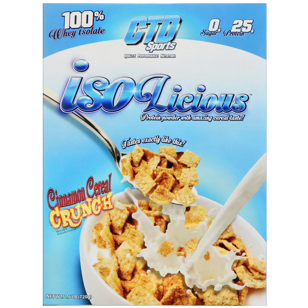 CTD Sports, pudră de proteine ​​izolicioase, scorțișoară în cereale, 1,6 lb (720 g)