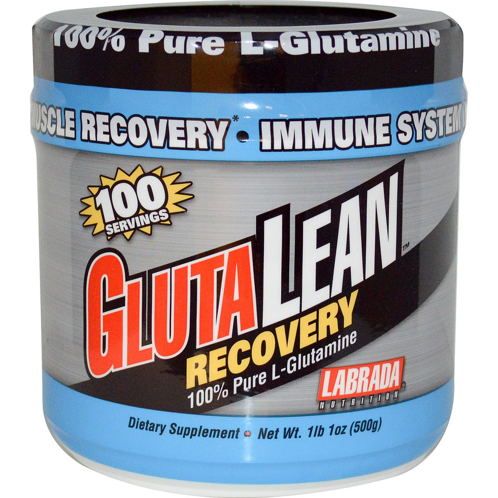 Labrada Nutrition, GlutaLean, Recovery, 100% L-glutamină pură, 1 lb 1 oz (500 g)