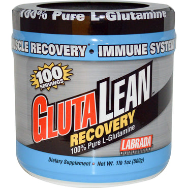 תזונה לברדה, GlutaLean, התאוששות, 100% L-Glutamine טהור, 1 פאונד 1 אונקיות (500 גרם)