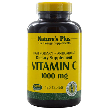 Nature's Plus, C-vitamin, 1000 mg, 180 tabletter