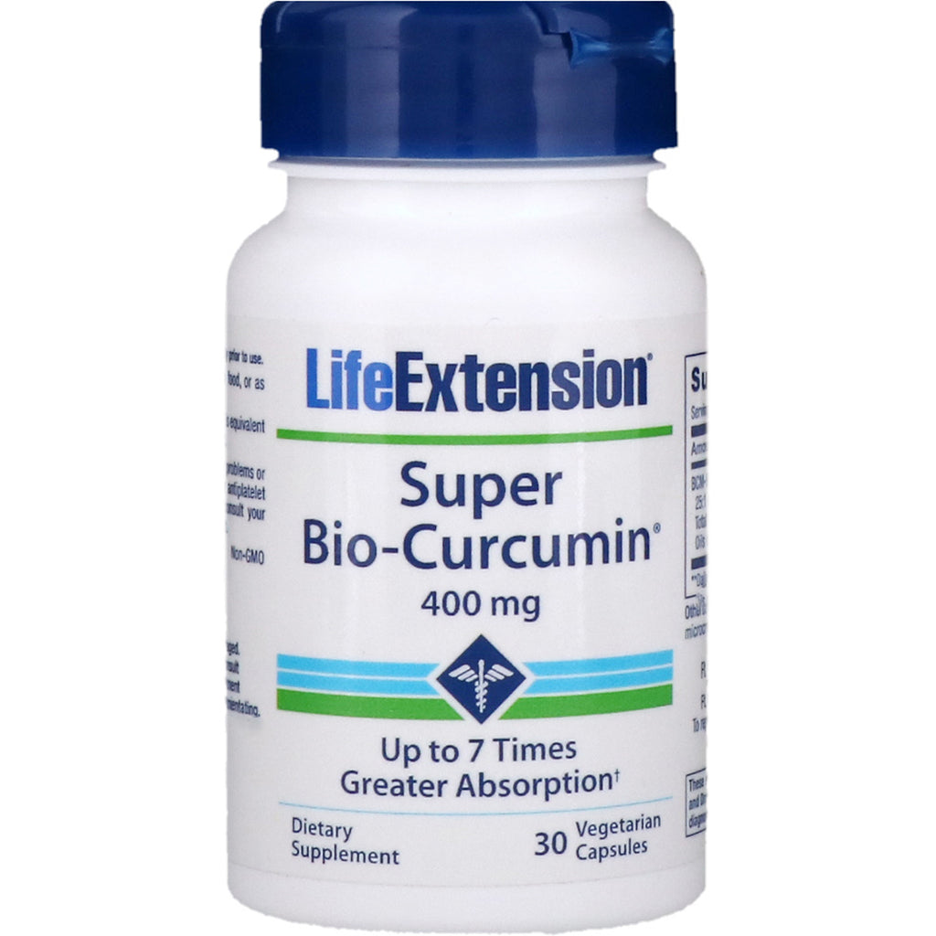 Life Extension, Súper biocurcumina, 400 mg, 30 cápsulas vegetarianas