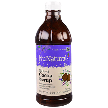 NuNaturals, شراب الكاكاو NuStevia، 16 أونصة سائلة (0.47 لتر)