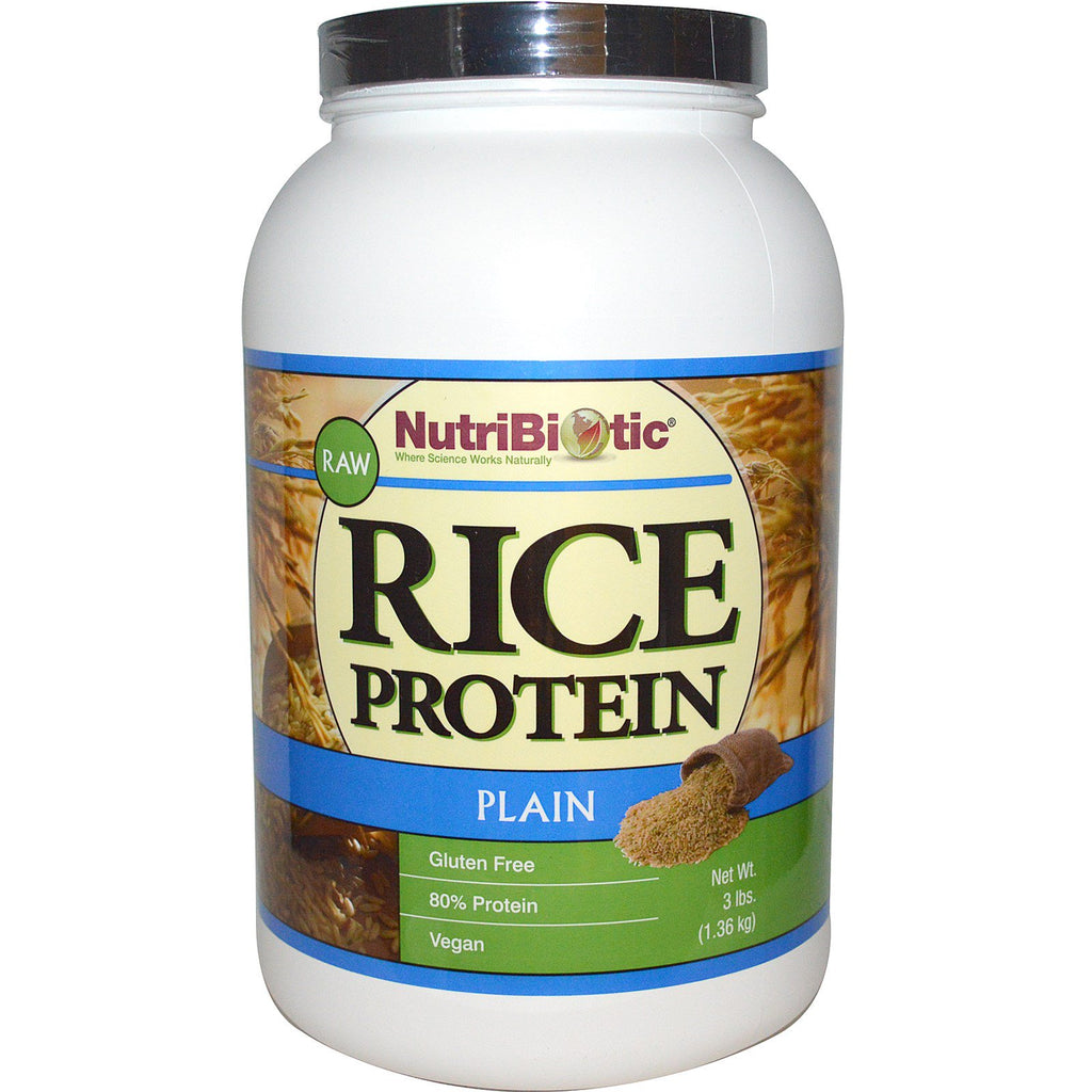 NutriBiotic, cruda, proteína de arroz, natural, 3 lbs (1,36 kg)