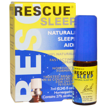 Bach, Original Flower Remedies, Rescue Sleep, spray natural para ayudar a dormir, 0,245 fl oz (7 ml)