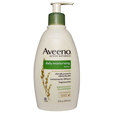 Aveeno, Active Naturals, תחליב לחות יומי, ללא ריח, 12 fl oz (354 מ"ל)