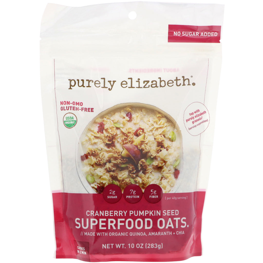 Purely Elizabeth Superfood Oats Cranberry Pumpkin Seed 10 oz (283 g)