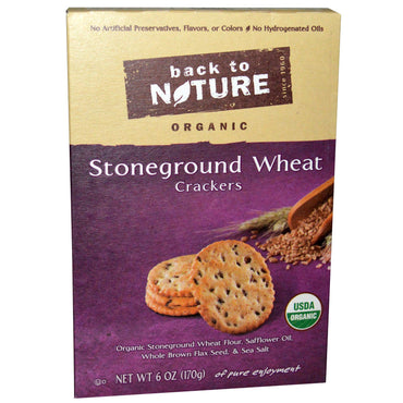 Back to Nature, Crackers, steengemalen tarwe, , 6 oz (170 g)